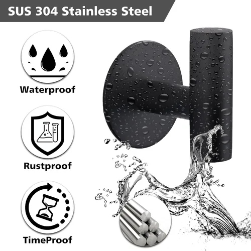 Miniatura 2 de Bntuk Ganchos adhesivos resistentes para pared, de acero inoxidable, impermeables, para colgar en la pared, ganchos para colgar toallas de baño