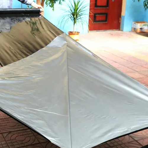Miniatura 4 de HFS (R) Mantillo plástico LLDPE película de plástico metálico negro plateado para frutas, verduras, cultivos, invernadero, jardín 1 mil (4FTX50FT)