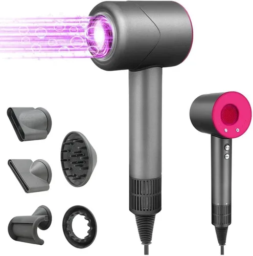 Secador de pelo con difusor, secador iónico negativo con motor sin escobillas de 110, 000 RPM, secador de pelo de control térmico de alta velocidad