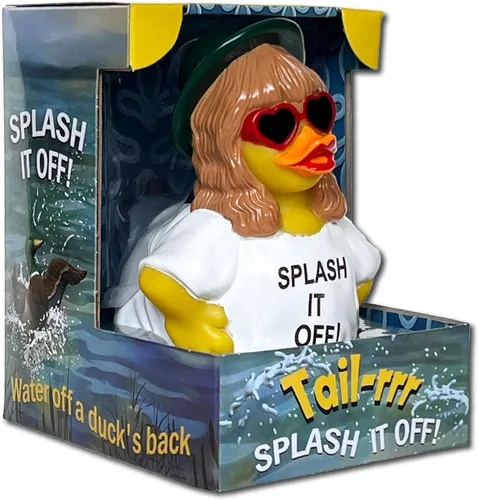 CelebriDucks - Tail-RRR - Splash It Off - Patos de goma flotantes - Juguete de baño coleccionable para niños y adultos de todas las edades