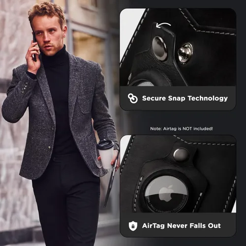 Miniatura 33 de Serman Brand RFID billetera de bloqueo Slim Bifold – cuero genuino minimalista bolsillo frontal carteras para hombres con clip para dinero, cartera
