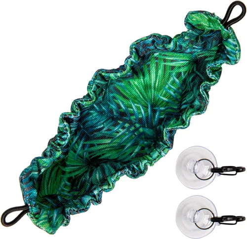 Miniatura 4 de Accesorios para tanque de Gecko con cresta, hamaca de reptil y hamaca de lagarto (100% poliéster, 7.5 x 2 pulgadas, una ventosa) Accesorios