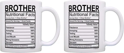 Miniatura 8 de ThisWear Regalos de graduación para hermano, etiqueta de datos nutricionales, regalos divertidos para hermano, regalo de broma, taza de café