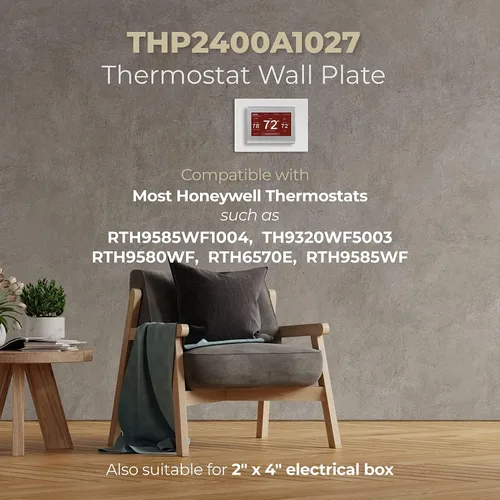 Miniatura 3 de ANTOBLE THP2400A1027W - Placa trasera de placa de pared para termostato, color blanco, compatible con termostato Honeywell