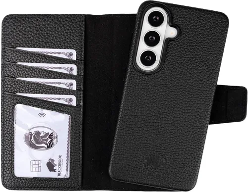 Miniatura 5 de BLACKBROOK Funda tipo cartera para Samsung S26, cuero de grano completo, juego 2 en 1 desmontable Carter, diseñado para carga MagSafe e inalámbrica