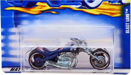 Miniatura 2 de Mattel Hot Wheels 2001 1:64 Escala Azul Blast Lane Motocicleta Die Cast Car #169
