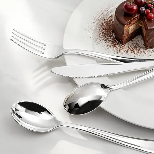 Miniatura 2 de Liacere 200 piezas de cubiertos de plástico plateado - Cubiertos de plástico plateado - Cubiertos desechables de plata - 100 tenedores, 50 cucharas