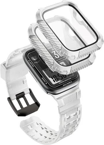 Miniatura 15 de i-Blason Correa deportiva de poliuretano termoplástico transpirable a prueba de golpes para Apple Watch 9, 8, 7 (1.772 in) con 2 fundas rígidas Negro
