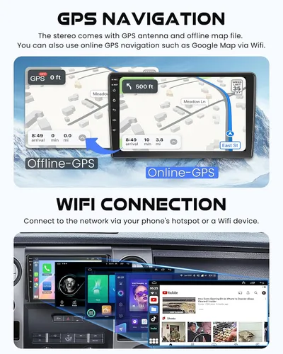 Miniatura 6 de para Ford F150 2009-2014 4+64 Android 13 Radio de Coche, Estéreo de Coche con Pantalla Táctil IPS de 9 Pulgadas con Carplay/Android Auto