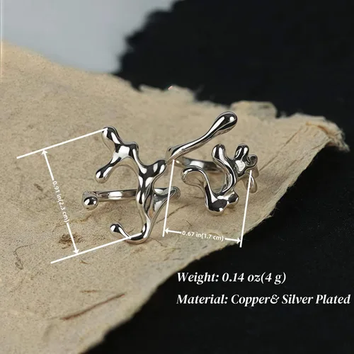 Miniatura 94 de 925 Sterling Silver Ring Minimalist Adjustable Rings Band Handmade Rings for Women Girls