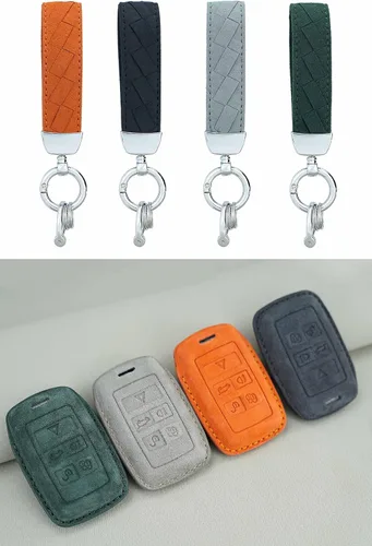 Miniatura 6 de ontto Funda de piel de gamuza suave y duradera para llave de coche, protector completo para Land Rover 2020 en adelante, compatible con Range Rover