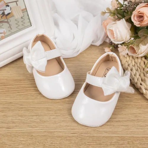 Miniatura 4 de Miamooi Zapatos de vestir de boda para bebés y niñas, zapatos de ballet con lazo de princesa Mary Jane, zapatos planos para primeros pasos, zapatos