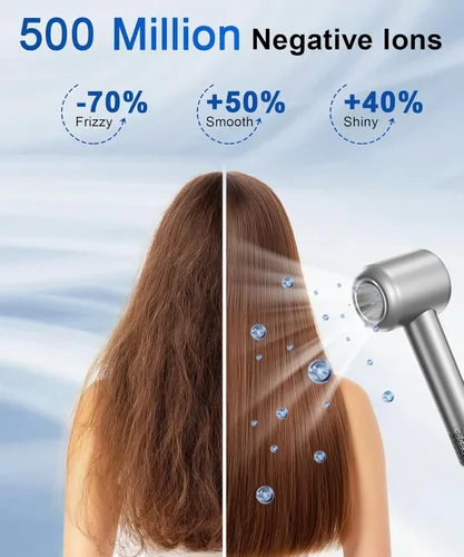 Miniatura 3 de Secador de pelo, 160000 rpm, secador iónico de alta velocidad con difusor magnético, secador de pelo de secado rápido para mujeres, control