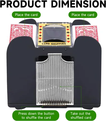Miniatura 4 de Unniweei Automatic Card Shuffler, Battery-Operated Electric Shuffler, Casino Card Game for Poker, Home Card Game, UNO, Phase10, Texas Hold'em