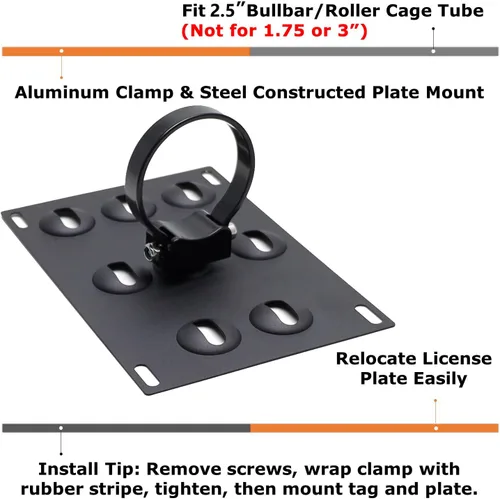 Miniatura 2 de iJDMTOY Soporte de Placa de Matrícula de 2.5 Pulgadas para Guardabarros de Parachoques sin Taladro/Soporte de Montaje