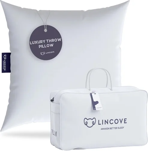 Miniatura 16 de Lincove Euro - Almohada cuadrada de 24 x 24 pulgadas, fabricada en Canadá, funda 100% algodón, relleno alternativo al plumón, apto para veganos