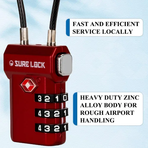 Miniatura 2 de SURE LOCK Cerraduras de equipaje aprobadas por la TSA, alerta abierta, diales de fácil lectura, cerraduras de equipaje de viaje para maleta