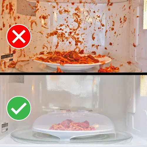 Miniatura 5 de Cubierta magnética contra salpicaduras HOVER COVER, tapa de 12 pulgadas transparente libre de BPA para alimentos, protector de placa ventilado
