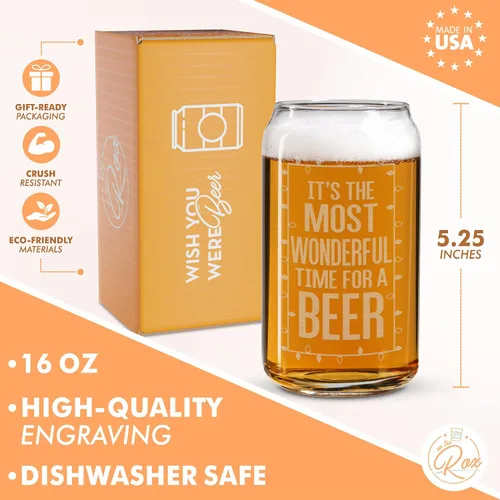 Miniatura 2 de Vaso de cerveza: es el momento más maravilloso para un regalo de Navidad con cerveza para hombres y mujeres