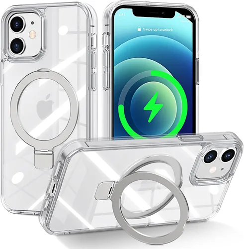 Miniatura 87 de CHAOFEnG Funda magnética compatible con iPhone 11 con soporte, prueba de caídas de grado militar, compatible con imán, anillo translúcido, parte