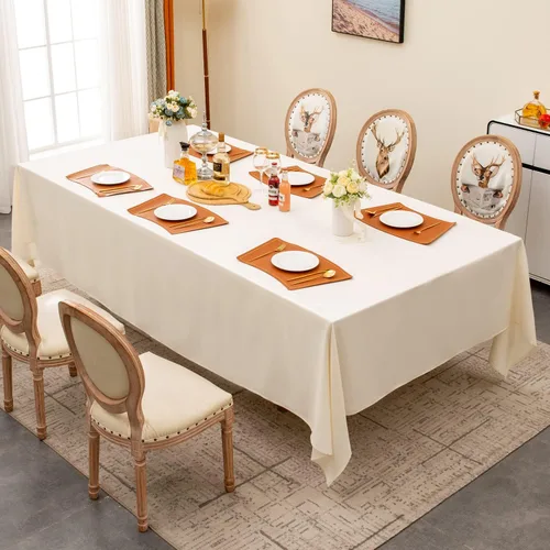Miniatura 27 de BALCONY & FALCON Mantel Rectangular Estilo Jacquard Resistente al Agua Cubierta de Mesa para Comedor Cocina Café Fiestas y Uso al Aire Libre