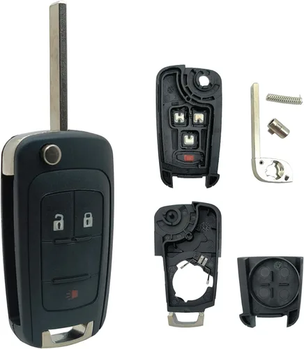 Miniatura 6 de Carcasa de repuesto para llavero compatible con Chevrolet Chevy Equinox Sonic GMC Terrain, control remoto de entrada sin llave para llave de coche