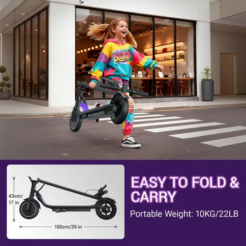 Miniatura 5 de Aovowheel Electric Scooter for Adults, Folding E Scooter with 350W/500W Motor 16/24 Mph Top Speed, Max 19-23 Miles Long Range, 8.5''/10''/14''Tires