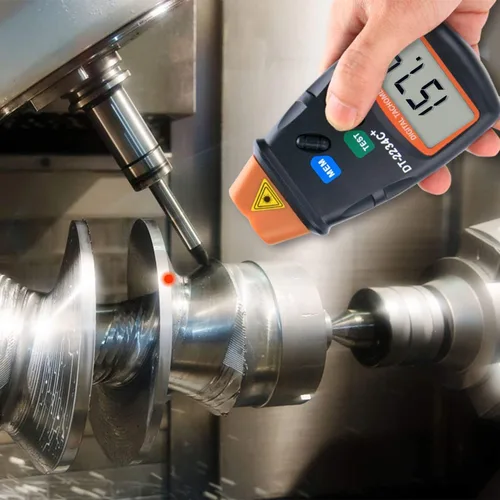 Miniatura 5 de Tacómetro digital láser, AIOMEST Medidor de velocidad sin contacto RPM, probador fotográfico RPM que mide 2.5-99,999 RPM, velocímetro de mano