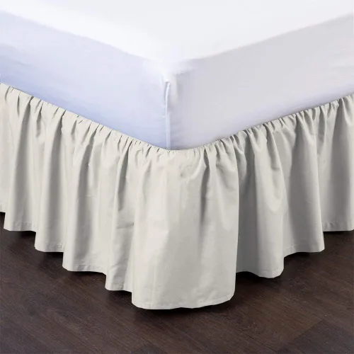 Miniatura 4 de Falda de cama – Falda de cama con volantes (individual, rosa) de 12 pulgadas de caída de polvo con plataforma, tela 100% algodón de 800 hilos, falda