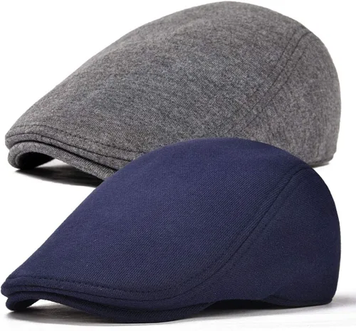 Miniatura 7 de FEINION Gorra Newsboy de Algodón para Hombre de Ajuste Suave Sombrero de Taxista