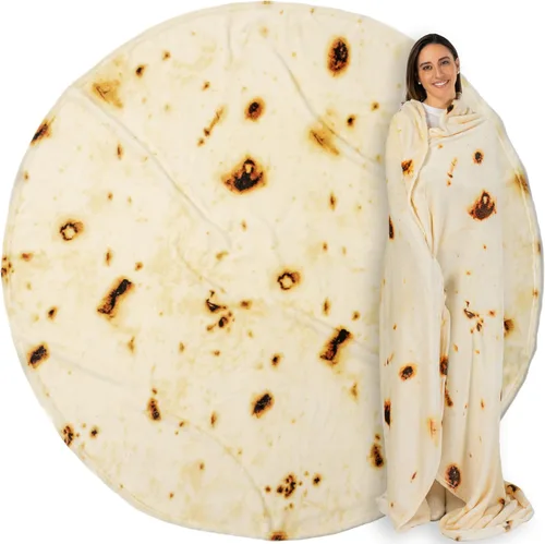 Miniatura 15 de PAVILIA Manta de tortilla de burrito, manta de doble cara de harina de tacos para niños, niñas, adolescentes, manta de comida realista, divertido