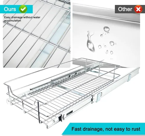 Miniatura 9 de Organizador de Gabinete Extraíble de 17" de Ancho X 17" de Profundidad, Cajones Deslizantes para Organizadores de Cocina y Almacenamiento, Cajones 1