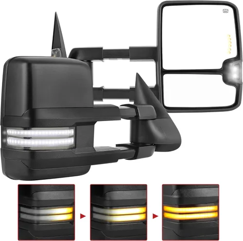 Miniatura 22 de YITAMOTOR Espejo de Remolque Compatible con 2014 2015 2016 2017 2018 Silverado 1500 2500 3500 Avalanche Tahoe Suburban, GMC Sierra Yukon, Telescopio