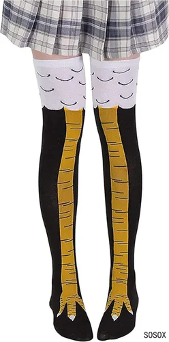 Miniatura 3 de Calcetines de patas de pollo divertidos y locos por encima de la rodilla de 21.65 pulgadas, regalos divertidos para fiestas, calcetines novedosos