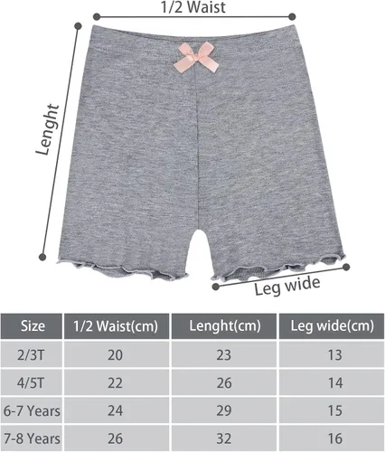 Miniatura 2 de Ruisita Paquete de 6 pantalones cortos de modal para niñas, pantalones cortos de baile para niñas, pantalones cortos de bicicleta debajo del vestido