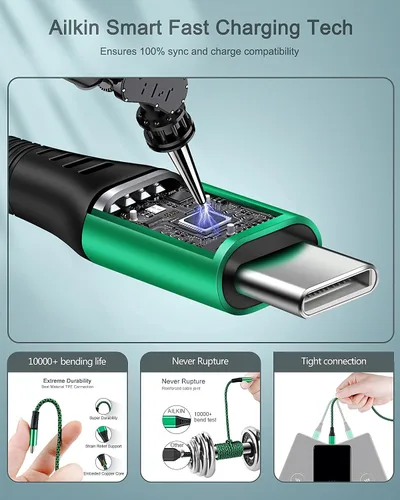 Miniatura 2 de Cable de carga USB C para iPhone 17 Pro Max/Plus/Air/16e, cable USBC de carga rápida para Android & iPhone 16e, 16 Pro Max 15 Pro, Samsung Galaxy
