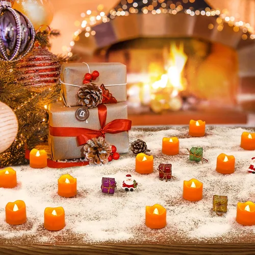 Miniatura 7 de Topstone Vela de Té LED Naranja de Halloween con Temporizador de 4/6/8 H, Control Remoto Vela Sin Llama, Velas Falsas a Batería, Vela Votiva