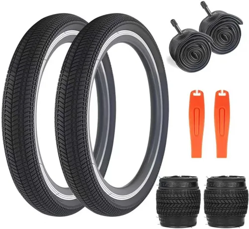 Neumático de bicicleta de 14, 16, 20, 24, 26 x 2.125, paquete de 2 neumáticos de bicicleta para niños, neumáticos de repuesto plegables para la