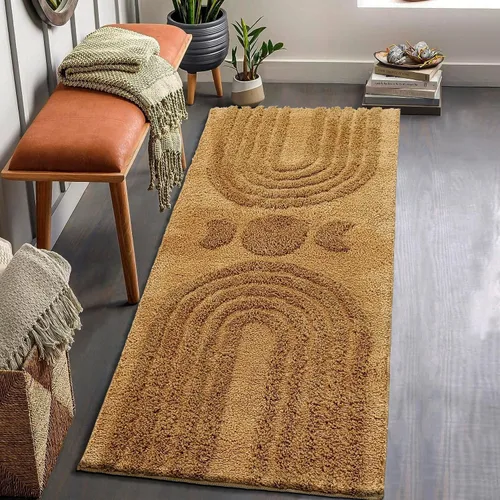 Miniatura 15 de Alfombras de baño bohemias, lindas alfombras de baño bohemias antideslizantes de microfibra abstracta para dormitorio, alfombra pequeña, decoración