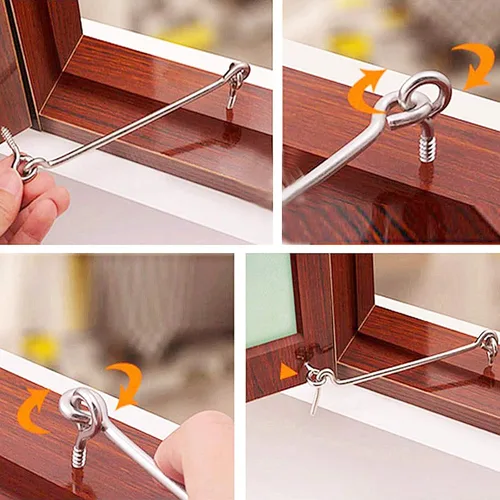 Miniatura 7 de 4 ganchos de cabina de 1.5 pulgadas, pestillo de puerta, puerta giratoria para ventana, con tornillos de montaje