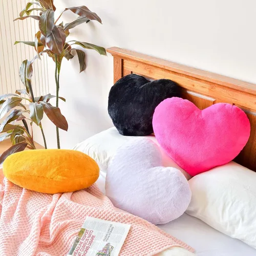 Miniatura 4 de XVTRU Almohadas de Corazón Negro, Linda Almohada Decorativa de Corazón, Almohadas en Forma de Corazón para Cama, Cojín de Almohada de Decoración