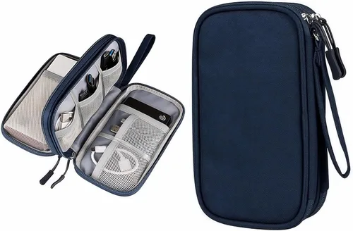 Miniatura 11 de Bolsa de almacenamiento portátil impermeable de doble capa todo en uno, organizador de cables de viaje, bolsa organizadora de accesorios