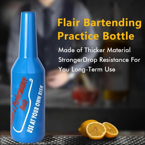 Miniatura 6 de 1 botella Flair de práctica de barman botellas de práctica de 25 oz/25.4 fl oz Blue Flair Kit de Bartending Bar de entrenamiento de rendimiento
