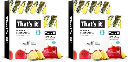 Miniatura 14 de That's it. Manzana+Mango+Chili 100% Natural Gran Sabor Barra de Fruta Seca Real, Vegana, Sin Gluten, Paleo, Kosher, Sin OMG, Sin Conservantes, Sin