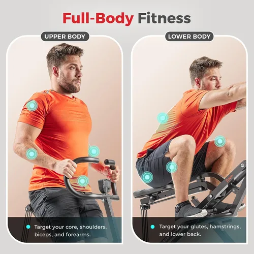 Miniatura 2 de Sunny Health & Fitness Row-N-Ride Squat Machines, Adjustable Resistance and Seating/Handle for Home Glutes Training, SunnyFit App Access Included