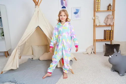 Miniatura 58 de Pijama de unicornio unisex para niños, enteritos para disfraz, Halloween