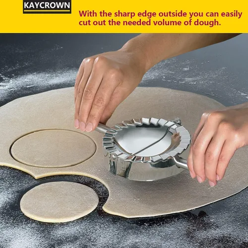 Miniatura 6 de Best Utensils molde para ravioles de acero inoxidable, molde para empanadillas, cortador para pastelería, accesorios de cocina, M, Plateado