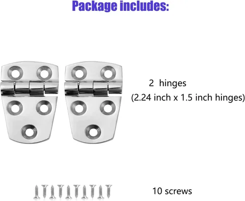 Miniatura 7 de 2 bisagras de escotilla de barco marino, de acero inoxidable, sin ruido, resistentes, 5 agujeros de 2.25 pulgadas x 1.5 pulgadas (2.244 x 1.496 in)