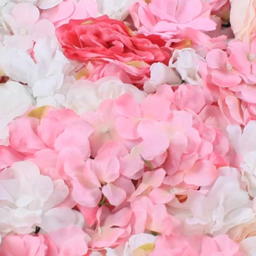 Miniatura 3 de Paquete de 12 paneles de pared de flores artificiales de 24 x 16 pulgadas, paneles de fondo de flores artificiales de hortensias y rosas