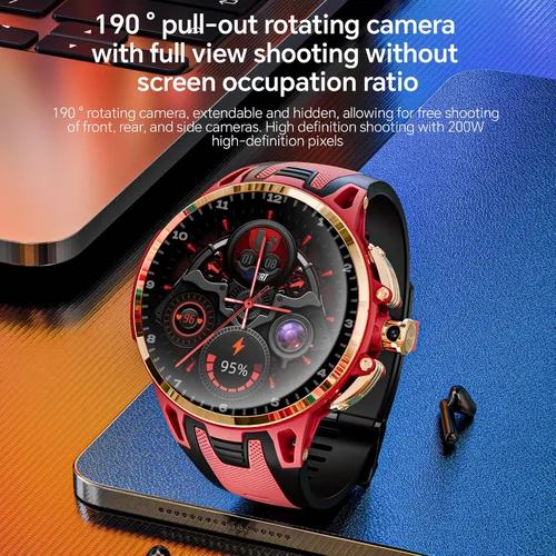 Miniatura 4 de LOKMAT Reloj inteligente Android 4G, pantalla AMOLED de 1.75 pulgadas, 3 GB+32 GB, seguimiento de actividad deportiva para hombres y mujeres